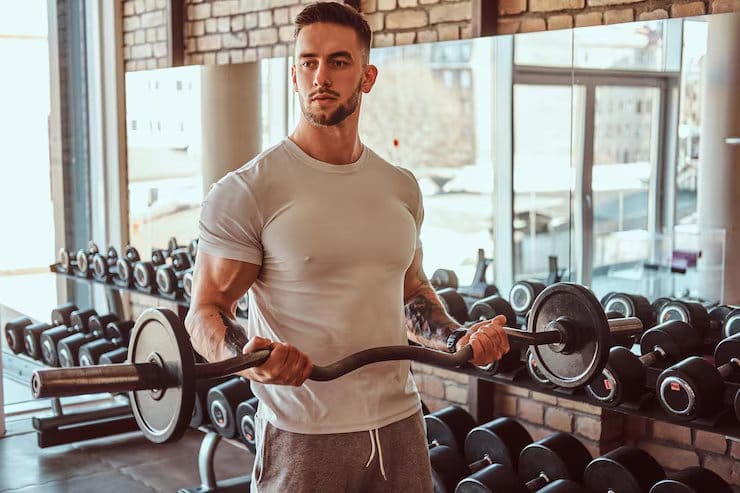 Person training in gym